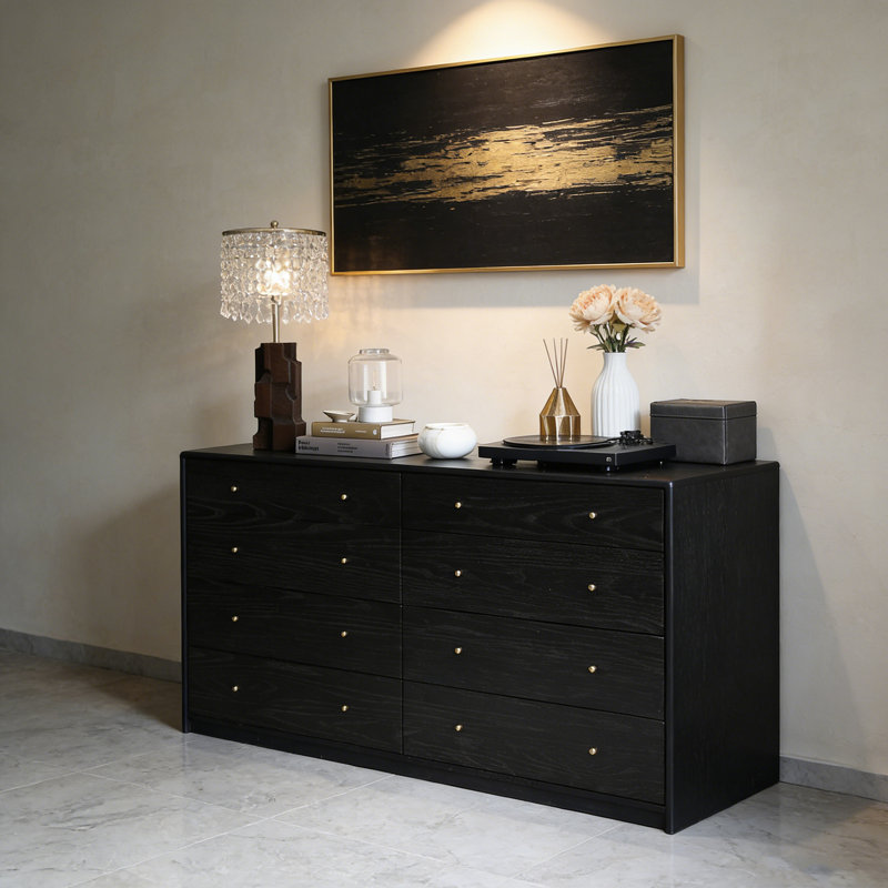 Buffet nordique de style rétro, Noir