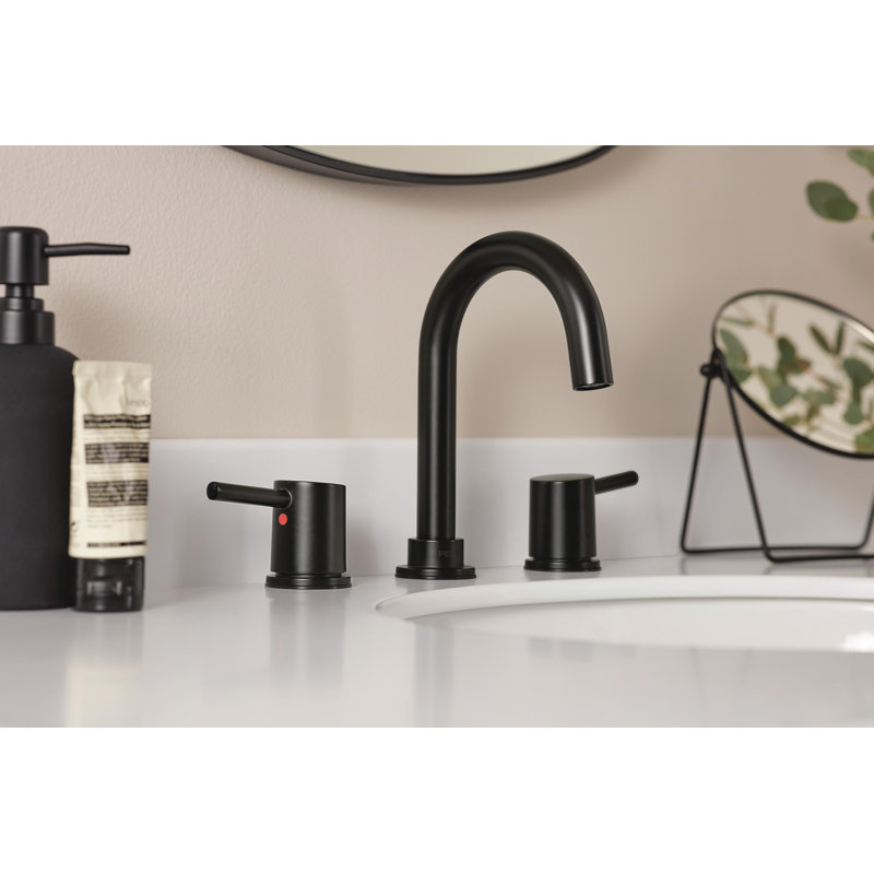 Precept 2-handle Bathroom Faucet with Drain Assembly, Matte Black
