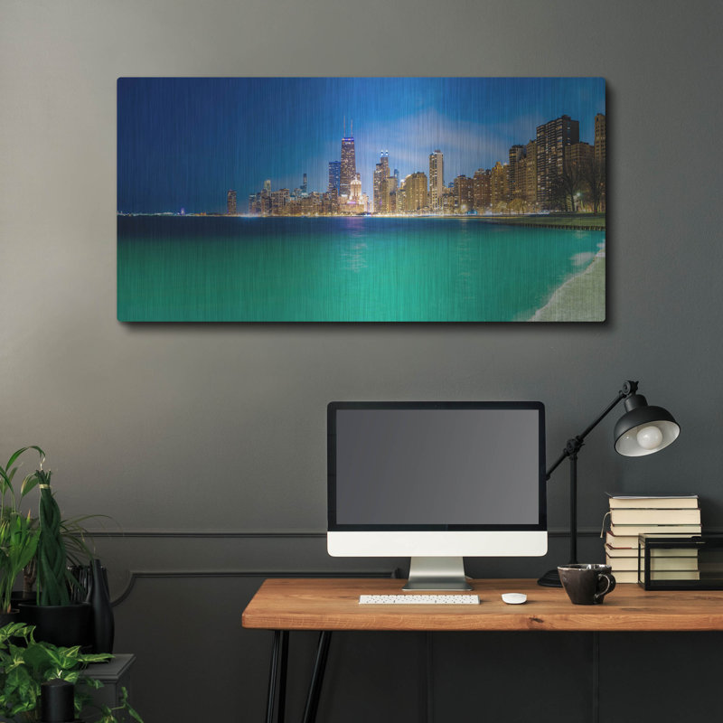 «Chicago Panorama», art mural en métal, 48 po x 24 po, H 24 po x l 48 po