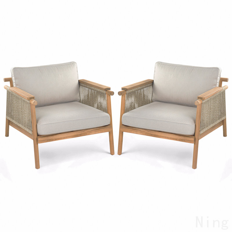 Fauteuil club d'extérieur, ensemble de 2