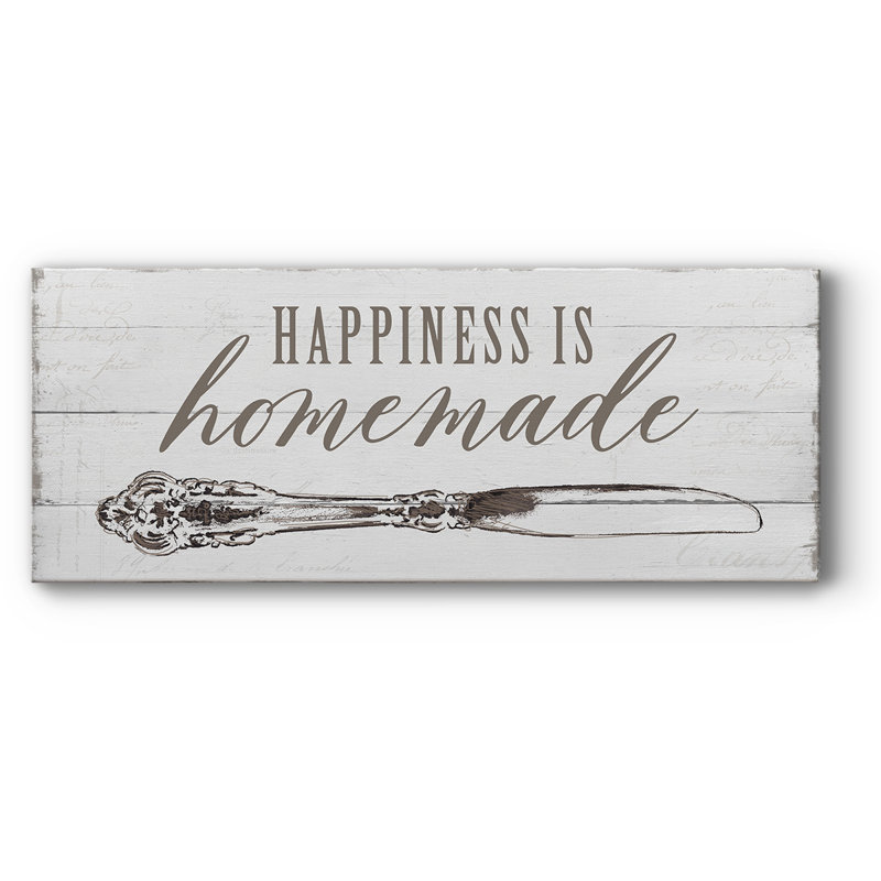 Art textuel sur toile, "Happiness is home", H 12 po x l 30 po x P 1,5 po