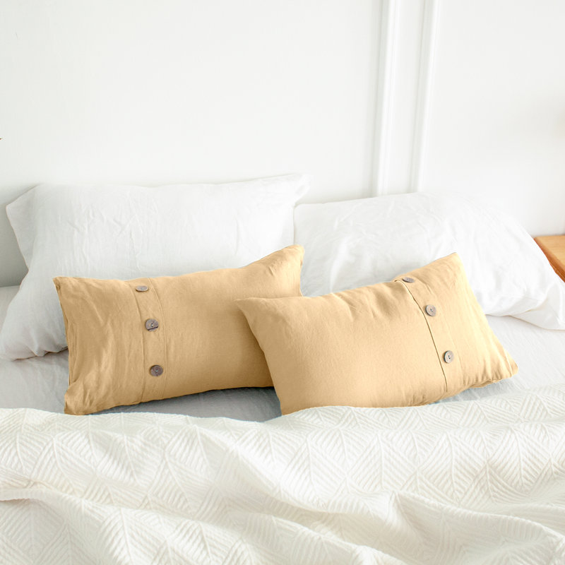 Housse de coussin 100% lin 12 x 20 pouces, Sable