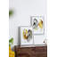 Abstract Framed Printed Acrylic Wall Art - 17.5"W x 24"H x 1.5"L - Champagne Frame - Black/Yellow