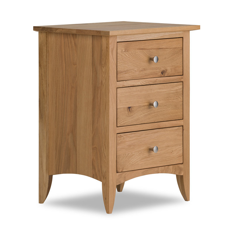45 cm W Solid Wood Bedside Table, Natural