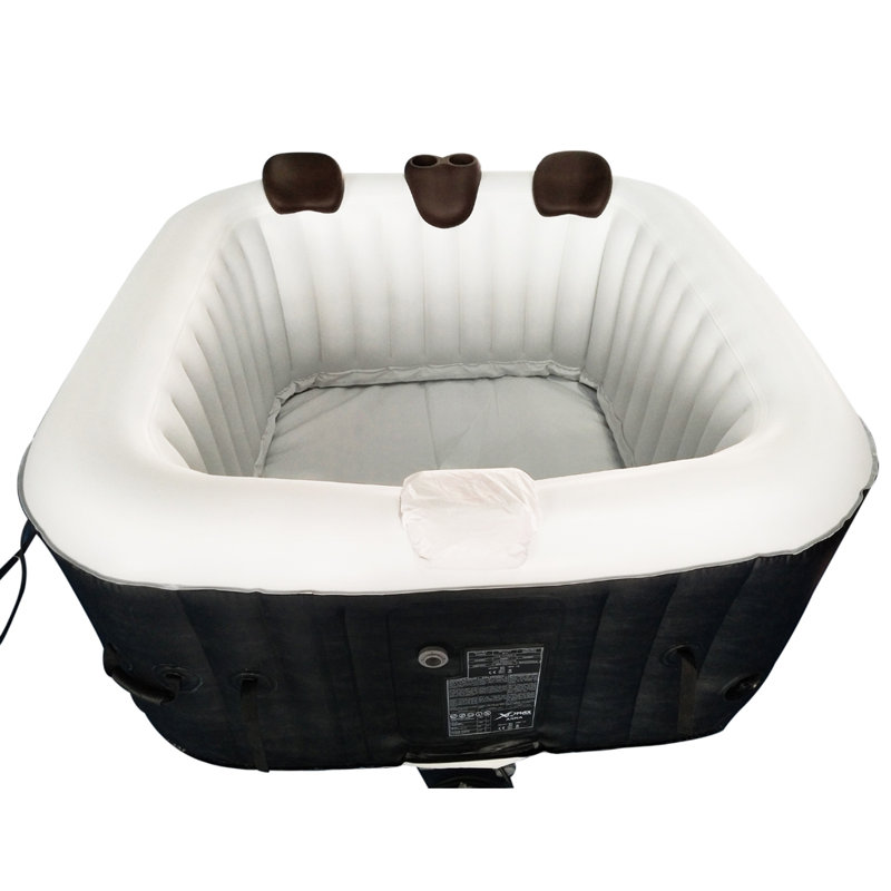 Brown Removable 3-Piece Headrest and Drink Holder Set for Hot Tub Spa