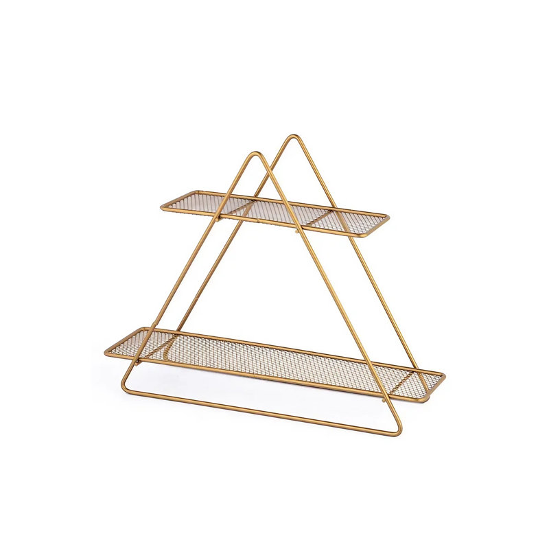 2-Tier Metal Triangle Wall Shelf