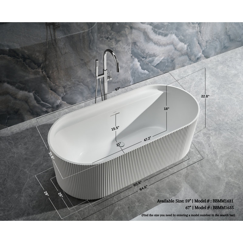 Momo 67'' L Soaking Bathtub