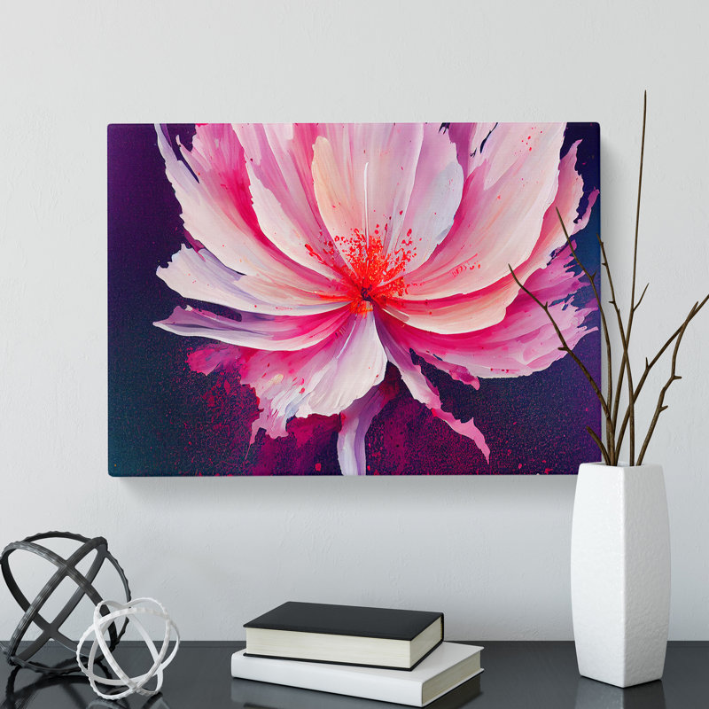 Carnation Flower Splash - Wrapped Canvas Print, 50cm H x 76cm W x 3cm D