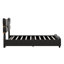 Structure de lit double avec tête et pied de lit papillon, lit plateforme tapissier en similicuir avec décor en métal doré-87395591
