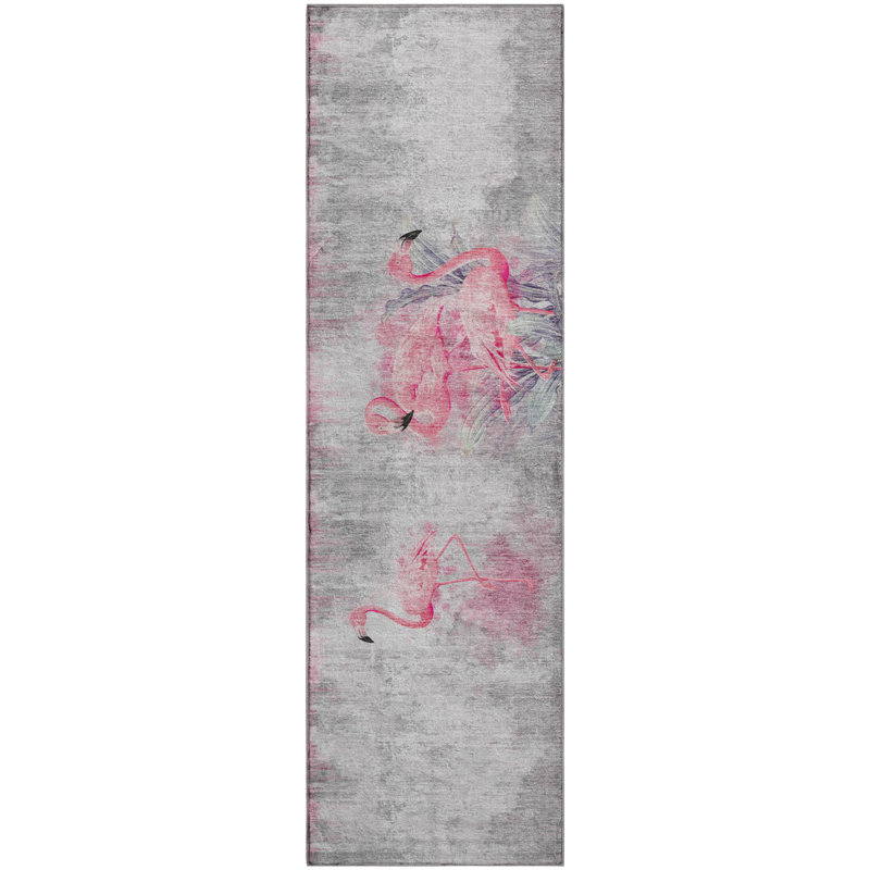 Premium Machine Washable Cerrito AMF197 Pink Rug, Runner 2'3" x 7'6"