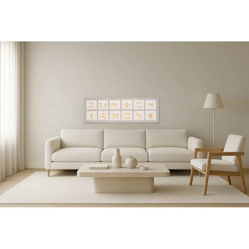 Art mural en toile Sunlit Minimalist Texture Grid - 20 "x 59"