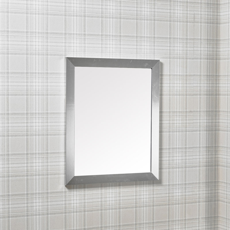 Aspasius Wood Flat Wall Mirror, Silver