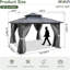 Pavillon de jardin permanent 12 pi x 12 pi avec cadre en aluminium avec rideaux et filet
