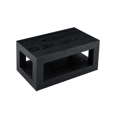 Modern 2-Tier Coffee Table with Open Storage Shelf
