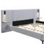 Lit rembourré avec lumières et tablettes intégrées