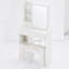 Compact Left Drawer Vanity Table With Cushioned Stool And Extra Large Sliding Mirror-118033082