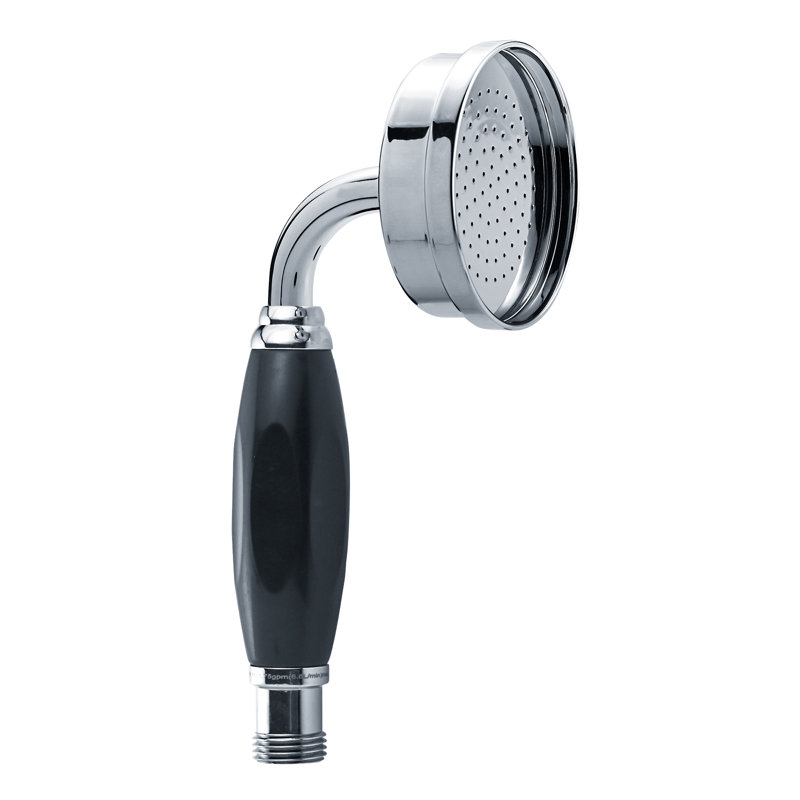 Mackintosh Black Hand Shower & Sliding Rail, Polished Chrome