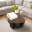 Table basse ronde de 27,56 po, table basse de table en verre, table basse en verre trempé (27,56 po x 15,75 po)