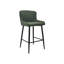 RUBENS UPHOLSTERED BARSTOOL - BOUCLE FABRIC - BLACK SAND POWDER COATED LEGS (PAIR)-3567542
