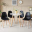 43cm Nordic Dining Chair, Plastic Shell Side Chair with Solid Wood Legs for Kitchen Dining Room-785352682