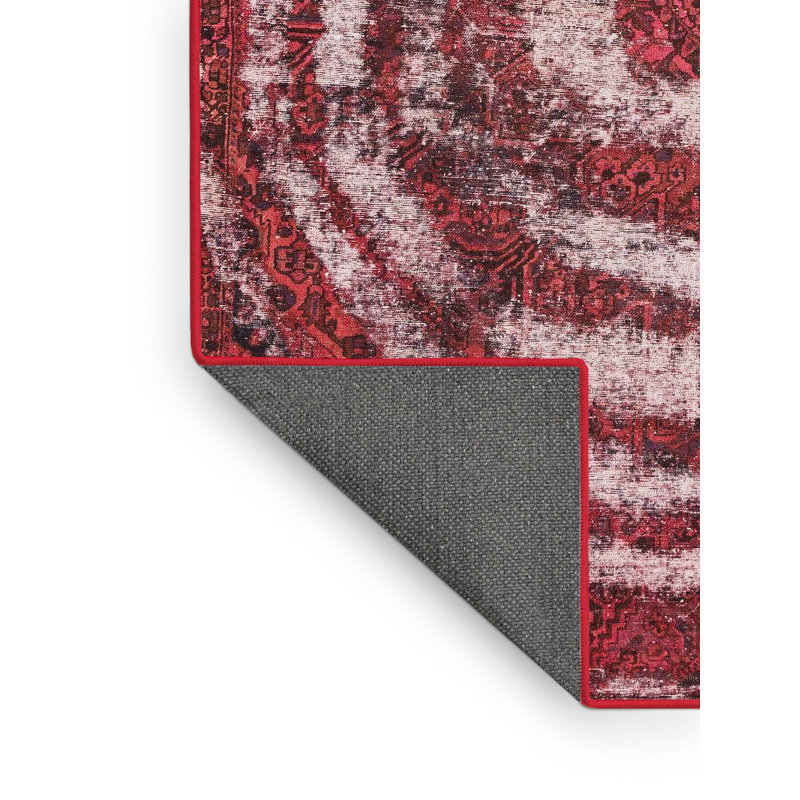 Tapis rouge en laine Power Loom, Rectangle 8 pi x 12 pi