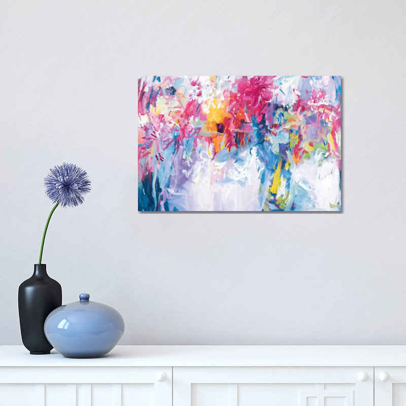 Lavender Flowers In My Hand by Amira Rahim - Wrapped Canvas Painting, 30.48 cm H x 45.72 cm W