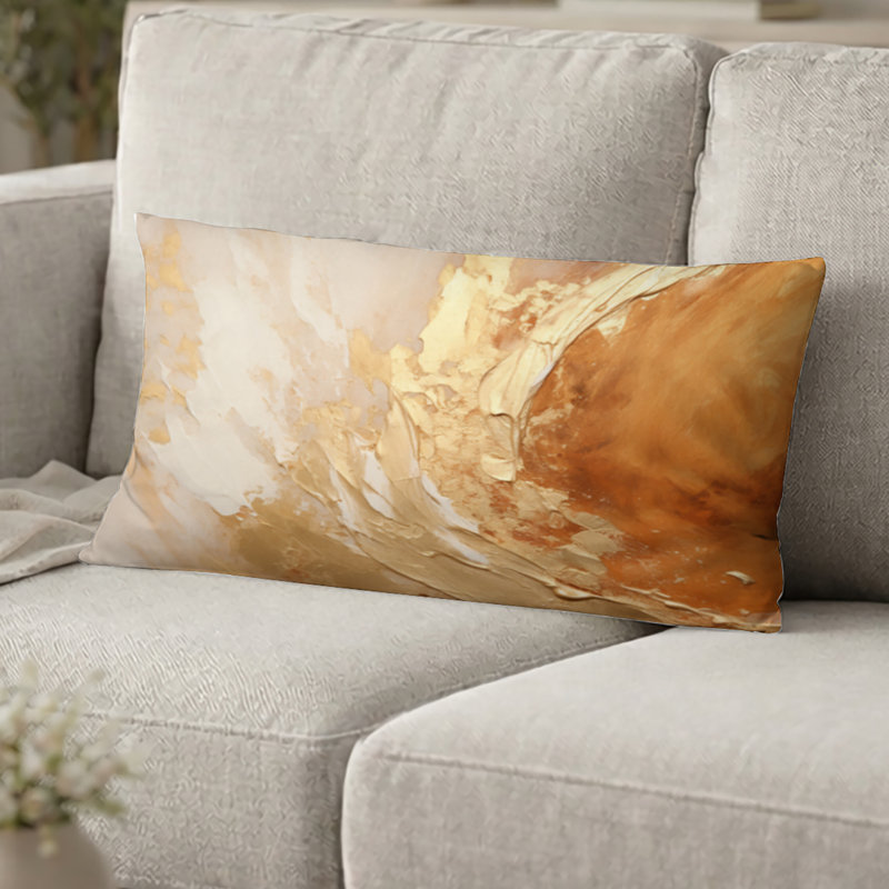 Coussin décoratif à motif abstrait vortex, H 12 po x l 20 po