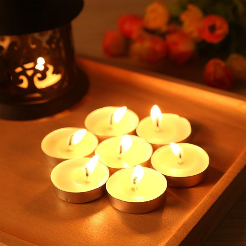 MantraRaj Unscented Tealight Candle with Metal Holder 3.5 Hour Burn Tea Light Candles Pack of 75, 150