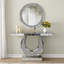 Console à miroir de 45 po avec incrustation de diamant concassé et structure en forme de O