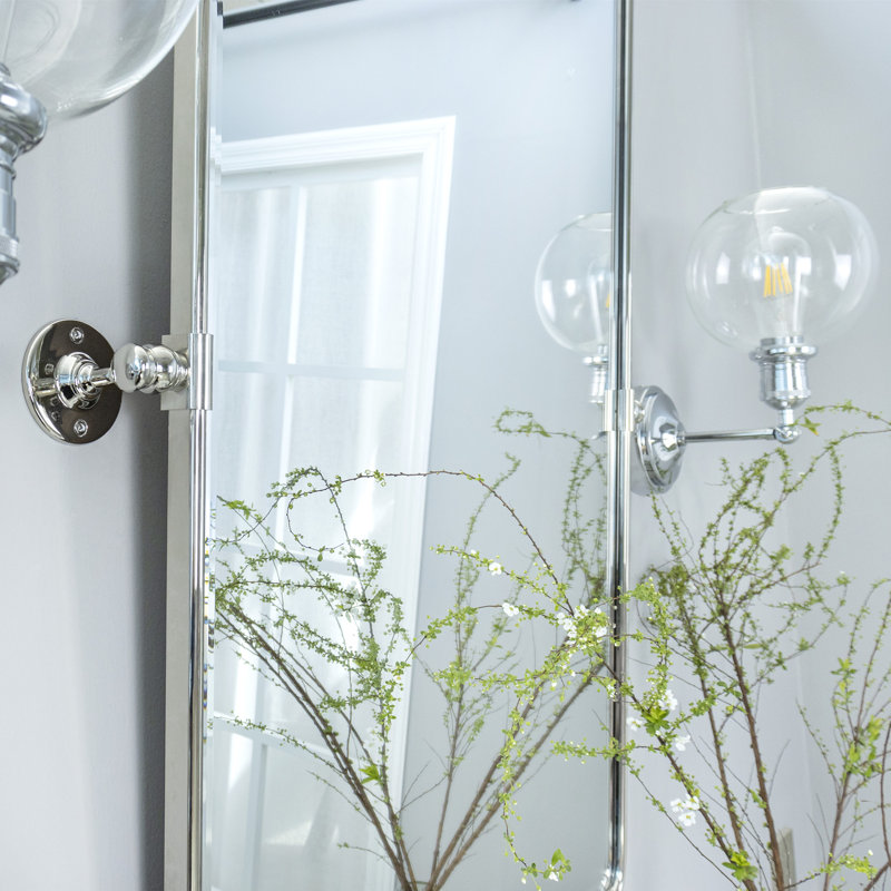 Miroir mural de salle de bain Woodvale, Nickel brossé, 24 po x 20 po