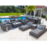 Malmo Collection In Gray 15 - Person Patio Conversation Set with Cushions