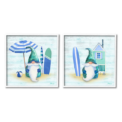 " Nautical Gnomes Beach Surfboards " by Paul Brent 2 - Pieces