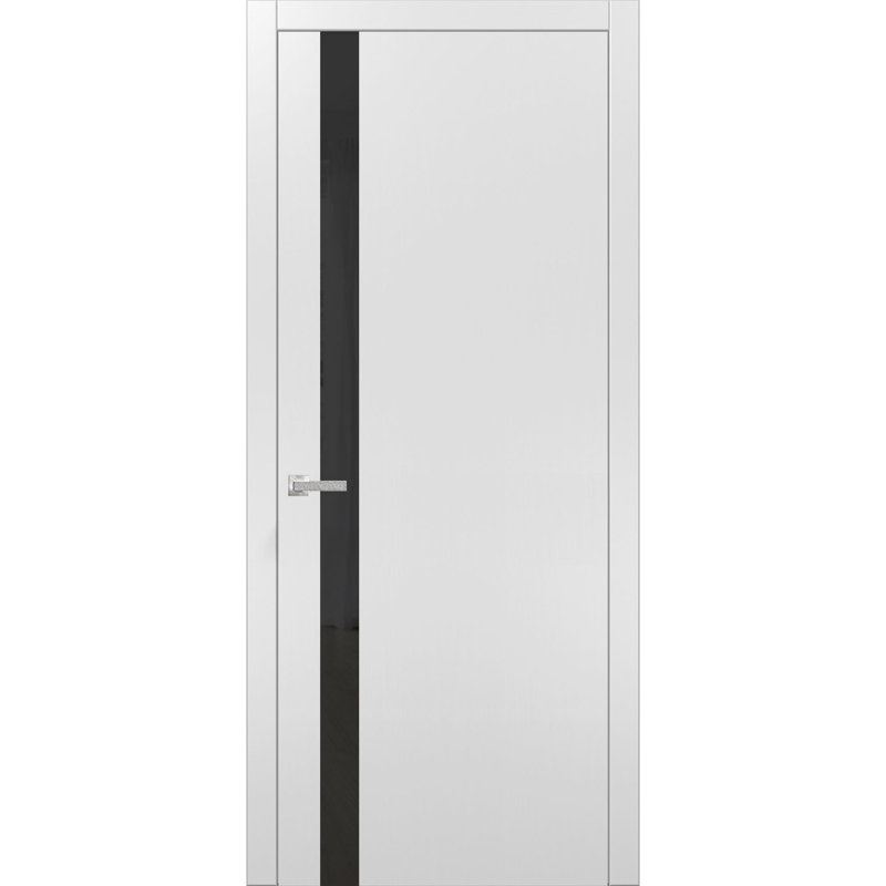 Porte française unie à l'intérieur | Planum 0040 avec verre | Poignée simple à panneau régulier | Portes de salle de bain robustes
