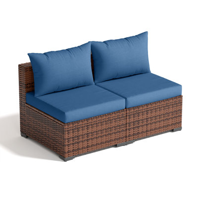 2-Person Outdoor Seating Group With Cushions by Ebern Designs