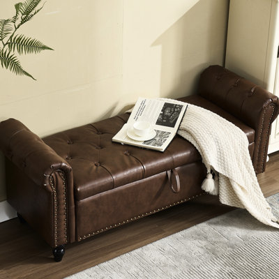 Rangement à boutons pour le confort de la maison - 55,12 po, cuir d'unité centrale, capacité de 275 lb, rembourrage en mousse pour un espace de vie confortable avec une chambre fonctionnelle ou une chambre à coucher efficace