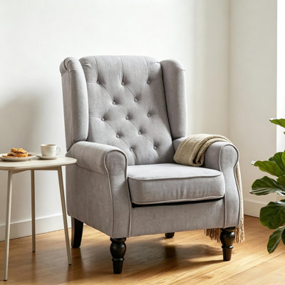 High Wingback Reading Chair,Accent Chair,Button Tufted Accent Chair(Only Accent Chair)