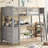Loft Bed With Drawers And Desk, Wooden Loft Bed With Shelves-161060945-161060946