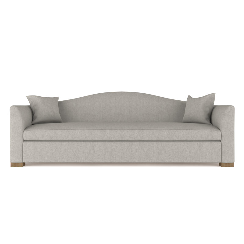 Canapé Horatio, Lin à tissage carré argenté, H 33 po x l 108 po x P 36 po, Ébène