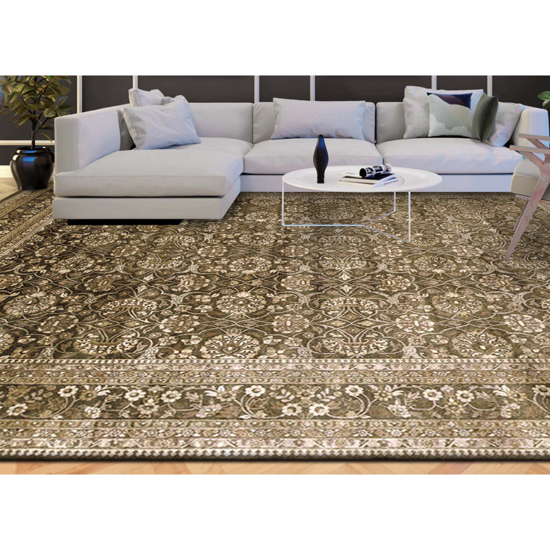 Hand Knotted Wool Area Rug in Black