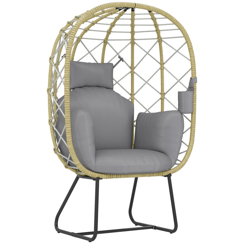 Wicker Outdoor Lounge Chair, Grey