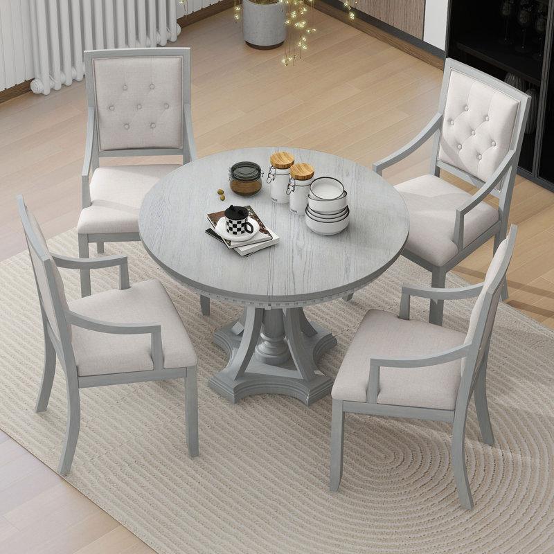 Table de salle à manger extensible avec 4 chaises pour la salle à manger