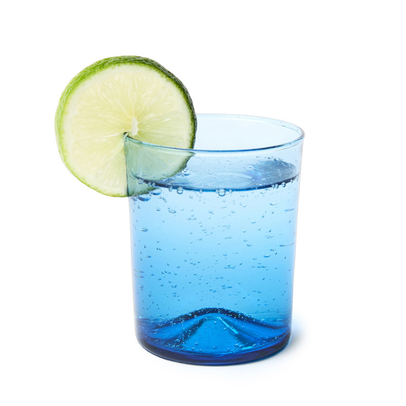 Verona Glass Drinking Glass, Blue