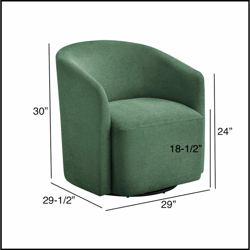 Fauteuil demi-tonneau pivotant durable avec coussin à ressorts ensachés confortable et rotation à 360 degrés pour les espaces de vie modernes