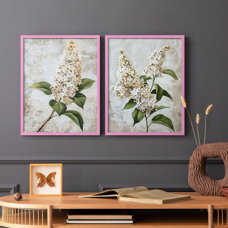 Série FLORAL CCL - Reproduction encadrée de qualité supérieure - prête à être accrochée - aucun clou requis - aucun clou requis