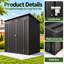 6 x 4 Ft Outdoor Metal Storage Shed with Lockable Double Doors, Vent Slots and Sloped Roof, Black