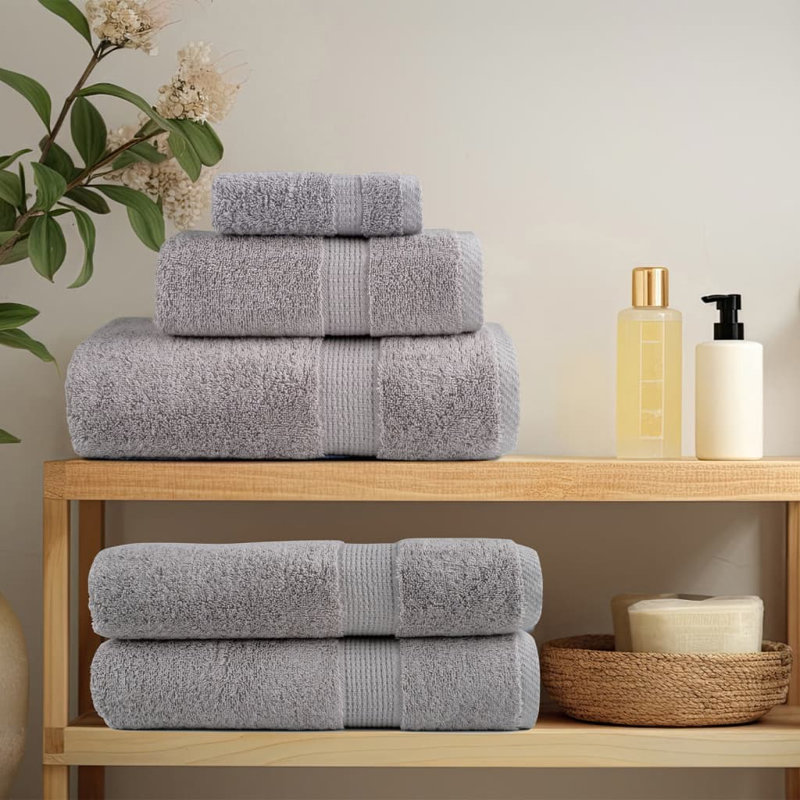 Premium Shower Towels SOLUND 10Pcs 600Gsm, Bath Towel - 10 Pack, Grey