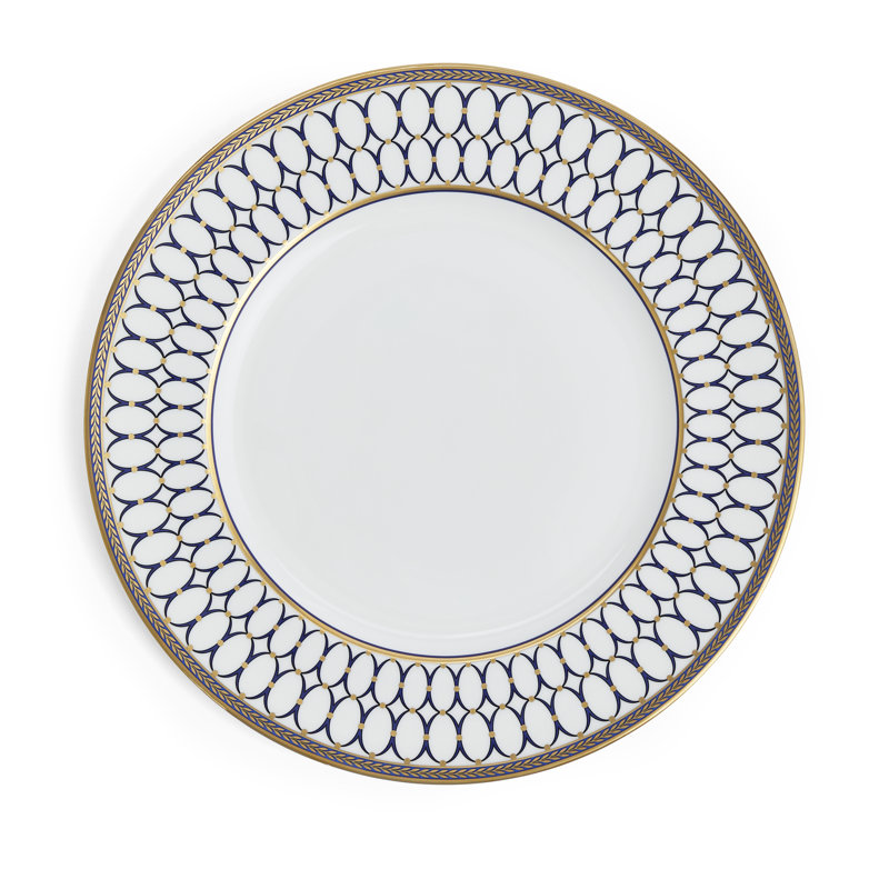 Blue and Gold Porcelain 10.75" Dinner Plate