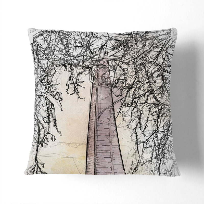 The Shard in London Vol.2 Scatter Cushion, 40cm H x 40cm W x 15cm D, Stone