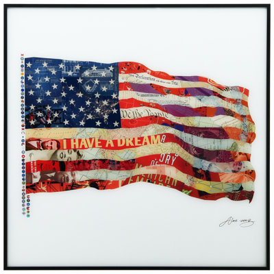 «Aguayo Old Glory» par Alex Zeng, reproduction d'art graphique sur verre