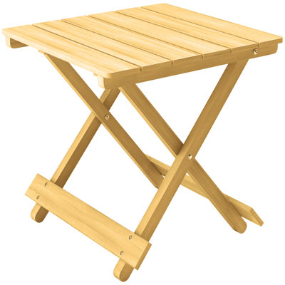 Rectangular Fir Solid Wood Outdoor Bistro Table - 40 cm W 43 cm D